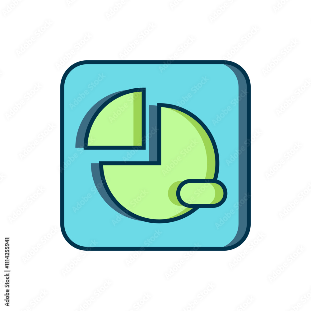 Filled outline Pie chart infographic icon isolated on white background. Diagram chart sign. Flat filled outline style with shadow. Vector Filled outline Pie chart infographic icon isolated on white background. Diagram chart sign. Flat filled outline style with shadow. Vector
