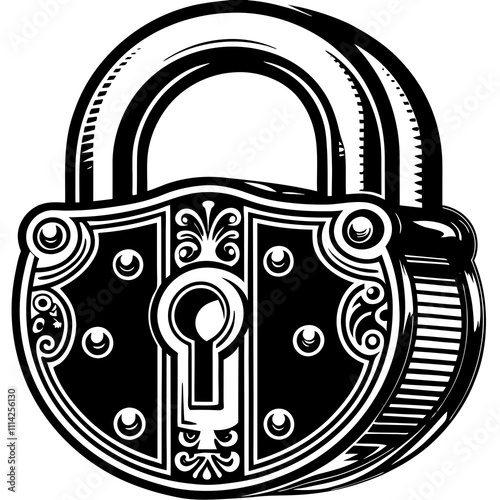 A Lock vector design with a white background. 