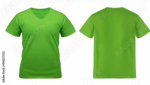 Wallpaper Mural Lime Green V Neck T Shirt Mockup Front and Back Views Torontodigital.ca