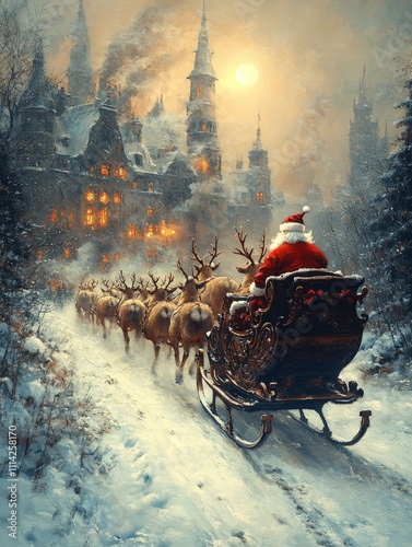 Santa's Sleigh Ride Through a Winter Wonderland