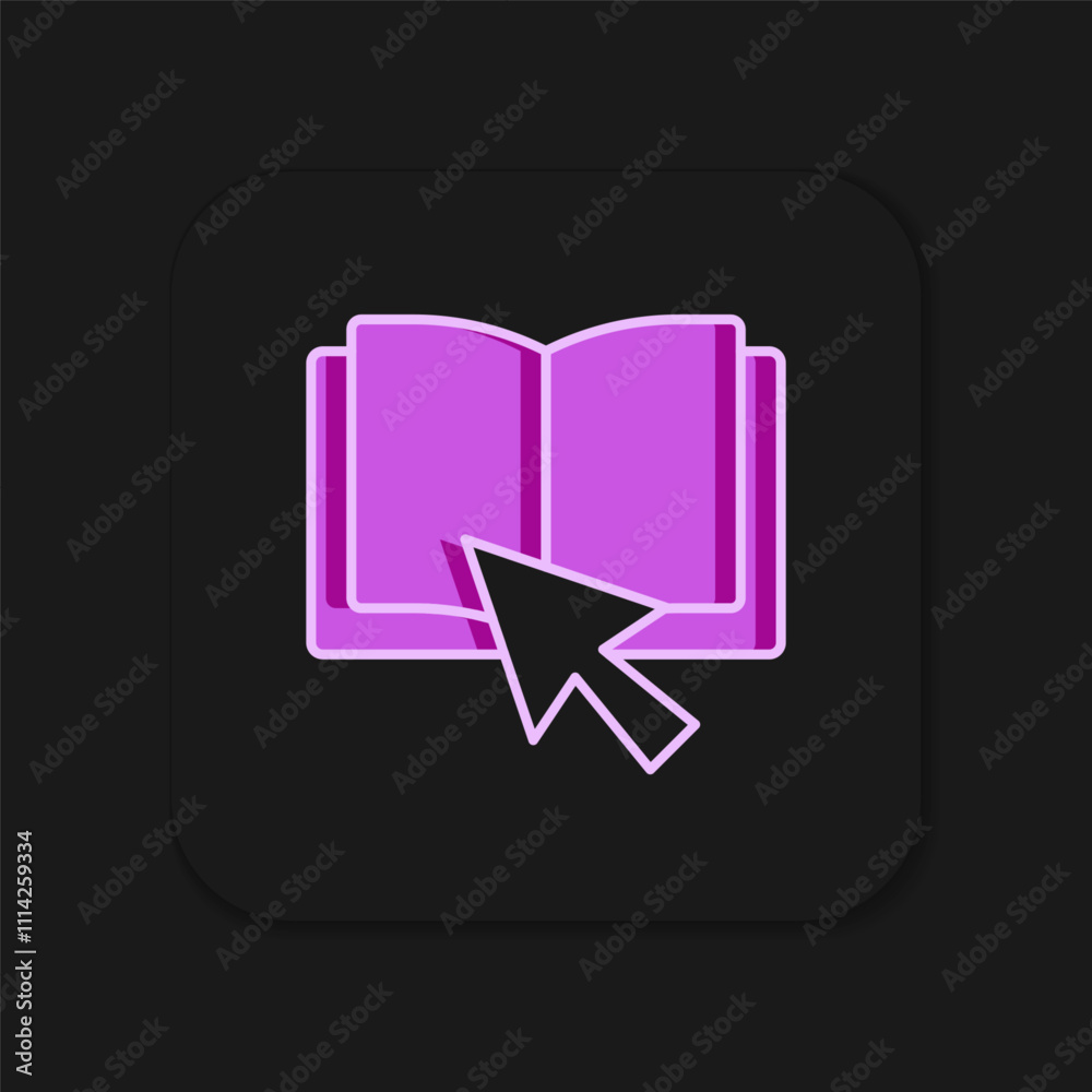 Filled outline Online book icon isolated on black background. Internet education concept, e-learning resources, distant online courses. Flat filled outline style with shadow. Vector