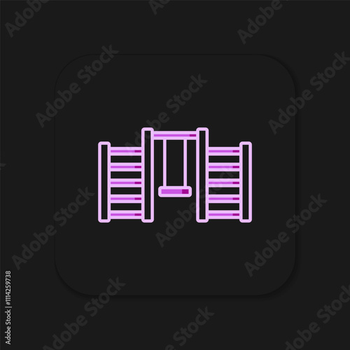 Filled outline Wooden Swedish wall icon isolated on black background. Swedish stairs. Flat filled outline style with shadow. Vector