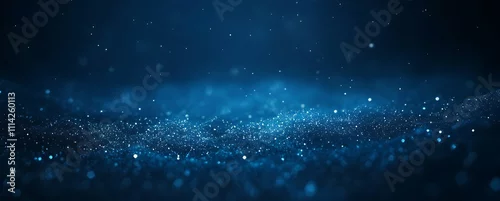 Obraz  z motywem Abstract wavy shining on ocene dark blue background 