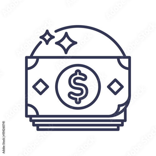 Stack of money with dollar sign symbolizing wealth and prosperity.