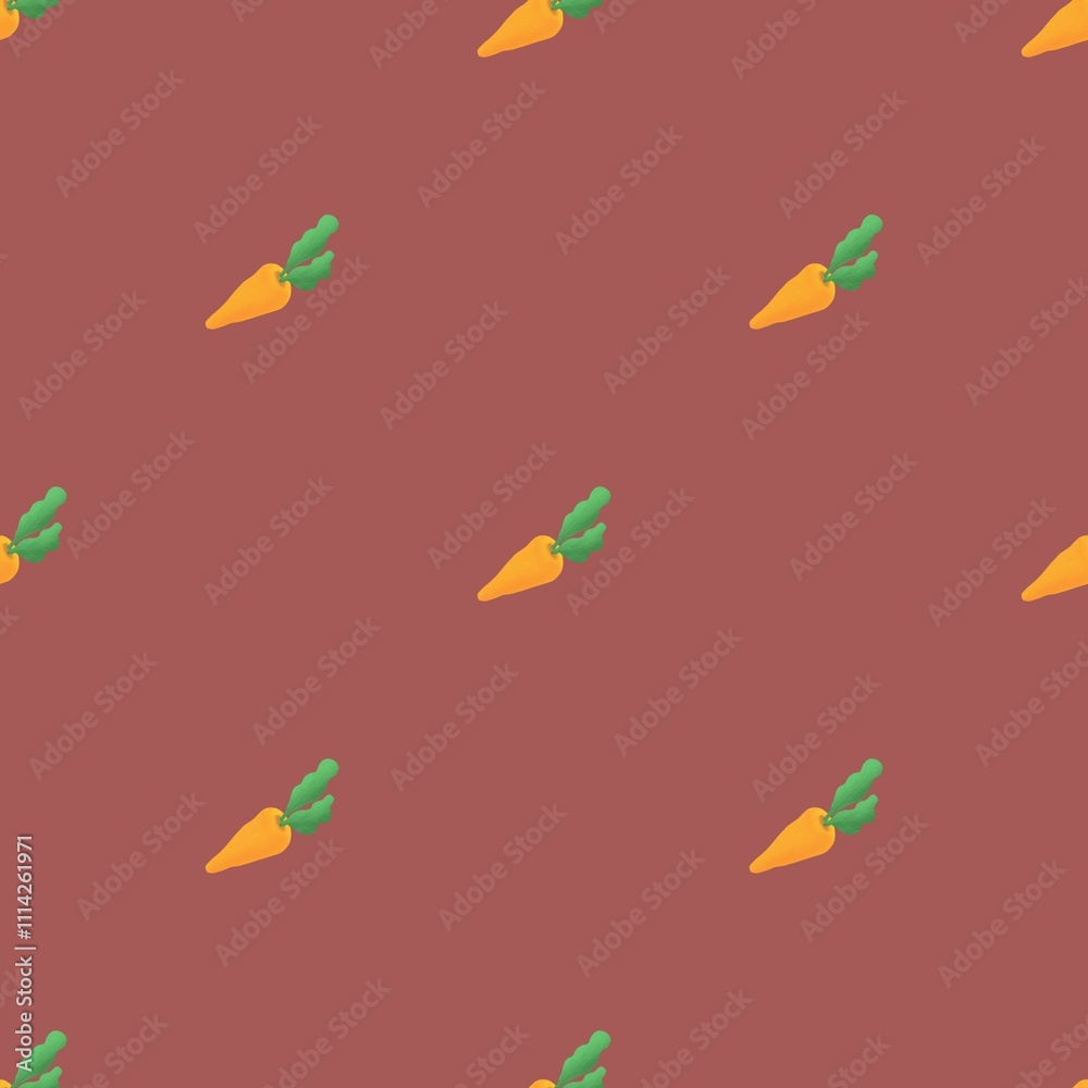 Seamless pattern with carrots on a colorful background. Seamless pattern with carrots on a colorful background.