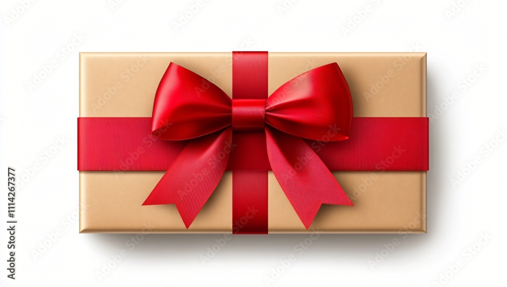 Festive Gift Box with Red Bow Holiday Present Celebration Birthday Anniversary Festive Gift Box with Red Bow Holiday Present Celebration Birthday Anniversary