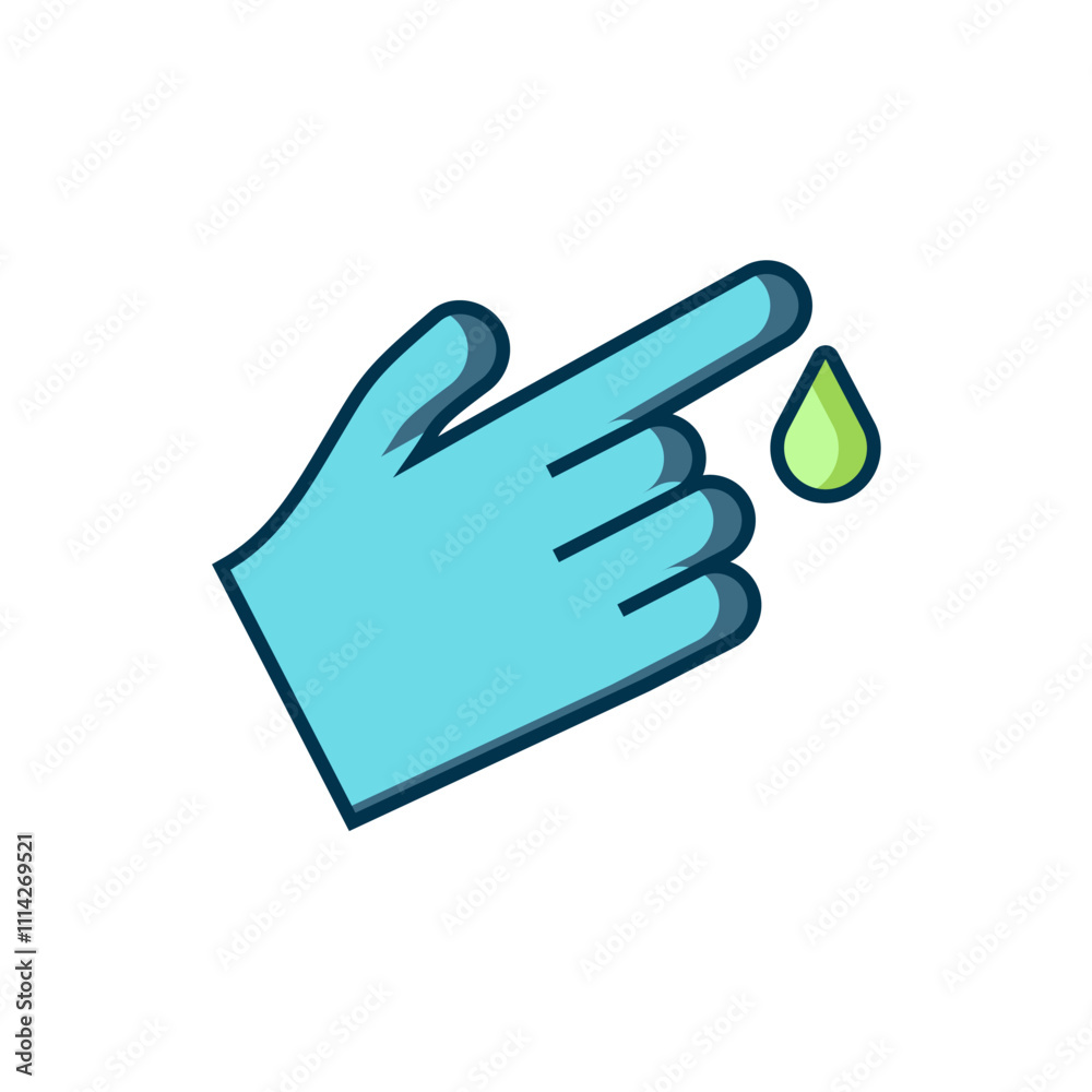 Filled outline Hand finger with blood drops icon isolated on isolated on white background. Diabetes, sugar blood. Flat filled outline style with shadow. Vector Filled outline Hand finger with blood drops icon isolated on isolated on white background. Diabetes, sugar blood. Flat filled outline style with shadow. Vector