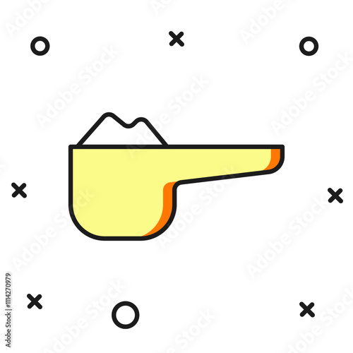 Filled outline Sports nutrition bodybuilding proteine power drink and food icon isolated on white background. Flat filled outline style with shadow. Vector