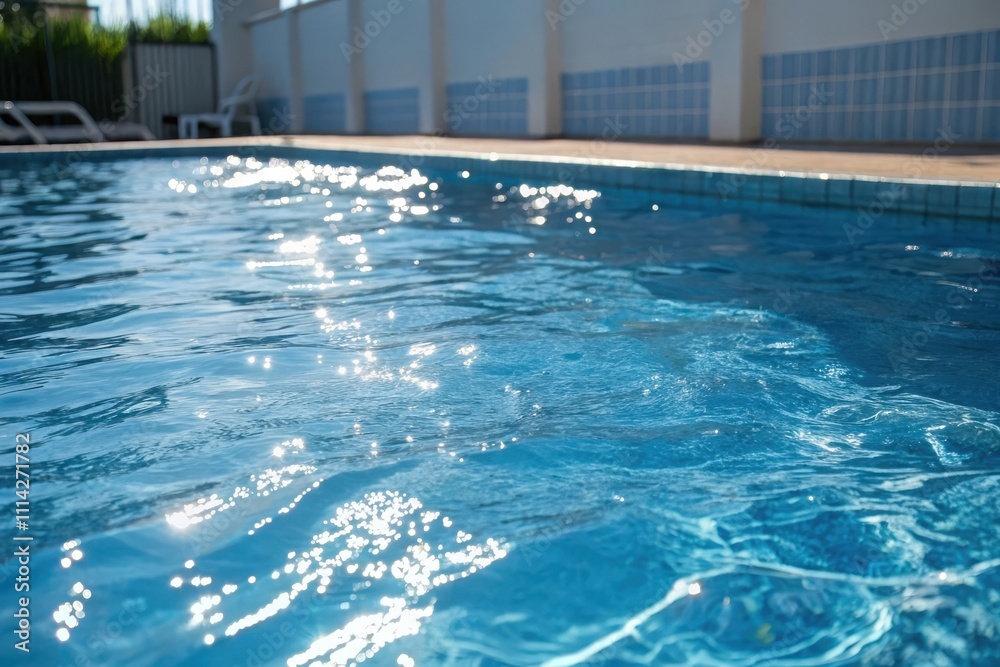 Obraz premium Sparkling Aqua A Close-Up View of a Swimming Pool's Surface