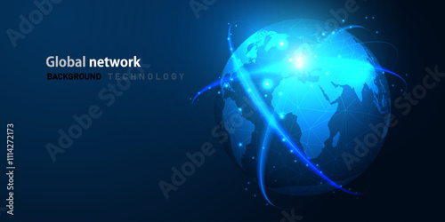Global network connection,Planet Earth background,Global Protection Network concept
