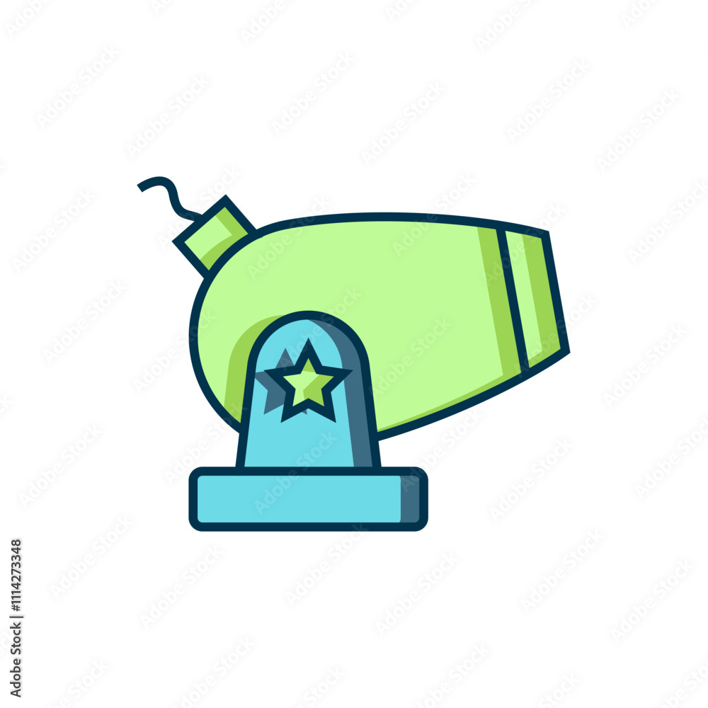Filled outline Cannon icon isolated on white background. Flat filled outline style with shadow. Vector Filled outline Cannon icon isolated on white background. Flat filled outline style with shadow. Vector