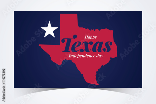 Texas Independence Day Banner. Happy Texas Independence Day March 2nd Background Template. Freedom Holiday Banner With Texas Flag Red and Blue Background for Website, Header, Cover, invitation card