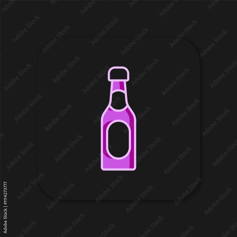 Filled outline Champagne bottle icon isolated on black background. Flat filled outline style with shadow. Vector Filled outline Champagne bottle icon isolated on black background. Flat filled outline style with shadow. Vector