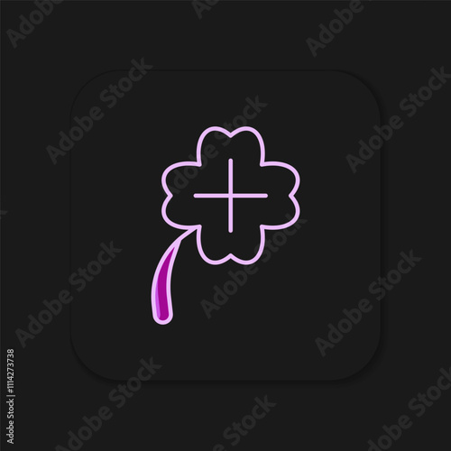 Filled outline Casino slot machine with clover symbol icon isolated on black background. Gambling games. Flat filled outline style with shadow. Vector