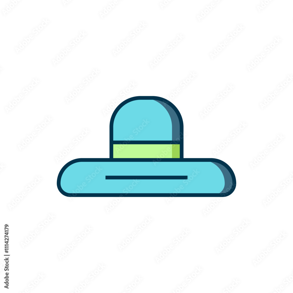 Filled outline Gardener, farmer or agricultural worker hat icon isolated on white background. Flat filled outline style with shadow. Vector Filled outline Gardener, farmer or agricultural worker hat icon isolated on white background. Flat filled outline style with shadow. Vector