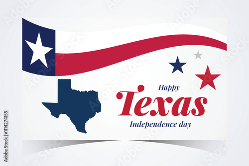 Texas Independence Day Banner. Happy Texas Independence Day March 2nd Background Template. Freedom Holiday Banner With Texas Flag Red and Blue Background for Website, Header, Cover, invitation card