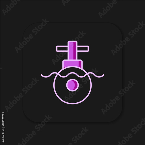 Filled outline Submarine icon isolated on black background. Military ship. Flat filled outline style with shadow. Vector photo