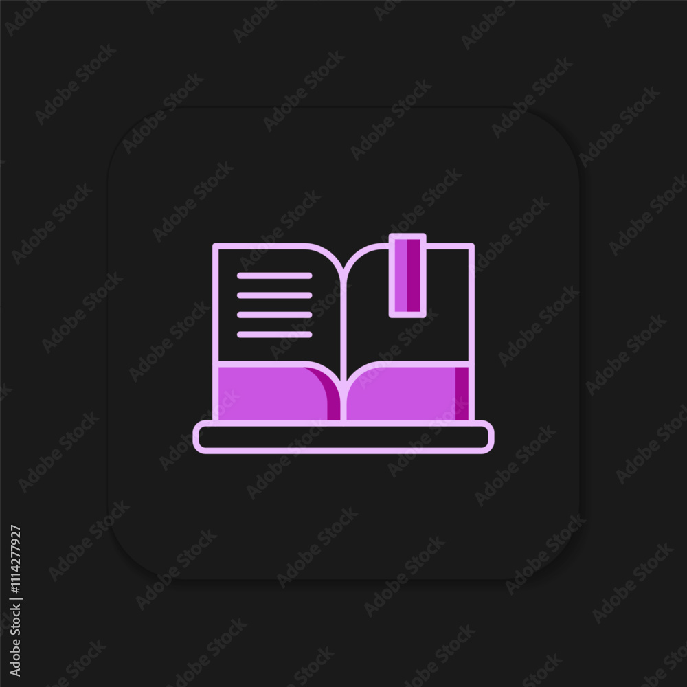 Filled outline Open book icon isolated on black background. Flat filled outline style with shadow. Vector Filled outline Open book icon isolated on black background. Flat filled outline style with shadow. Vector