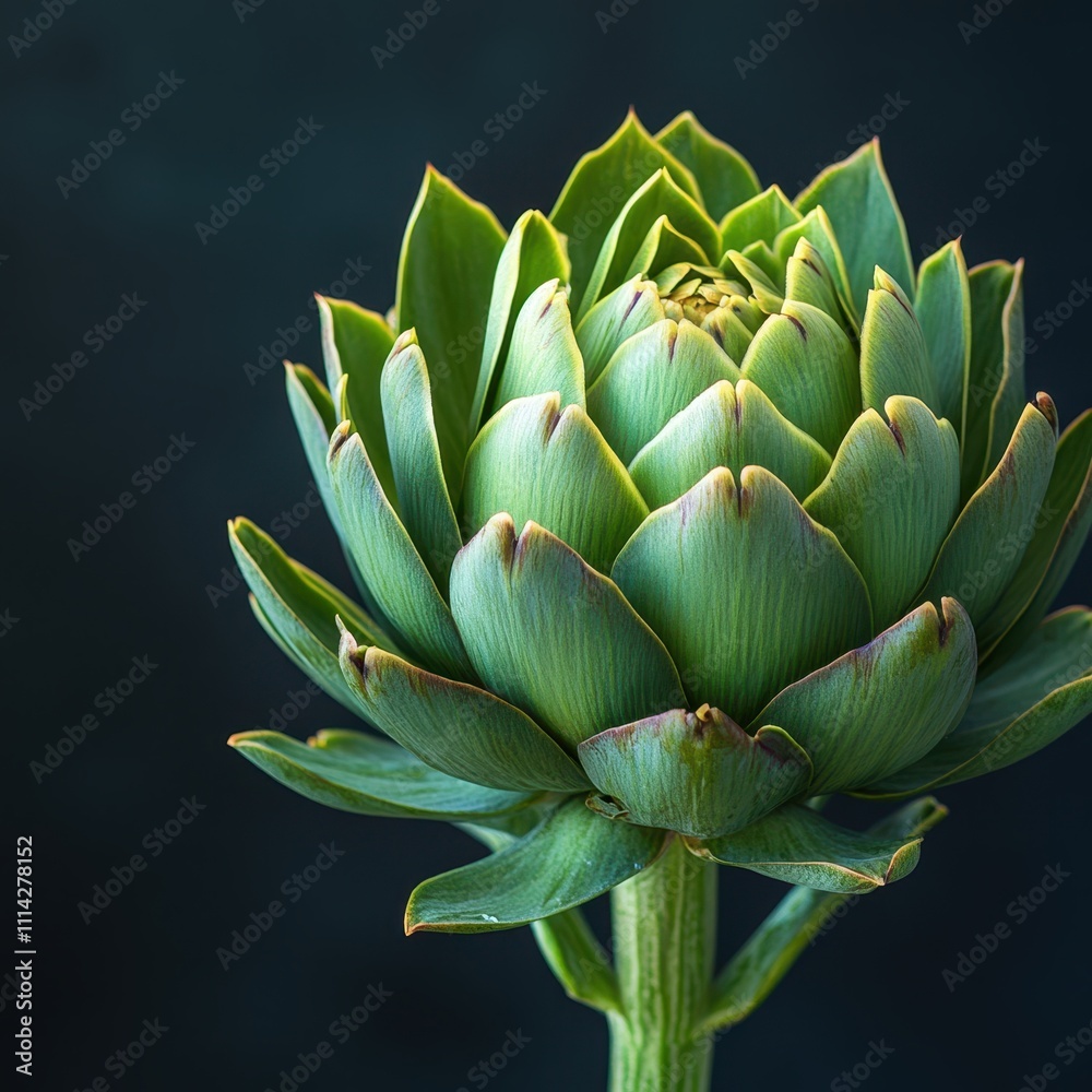 A close-up of a vibrant artichoke against a dark background highlights its intricate leaf structure and natural beauty, suitable for culinary, gardening, or health-related themes, A close-up of a vibrant artichoke against a dark background highlights its intricate leaf structure and natural beauty, suitable for culinary, gardening, or health-related themes,
