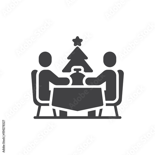 Christmas dinner vector icon