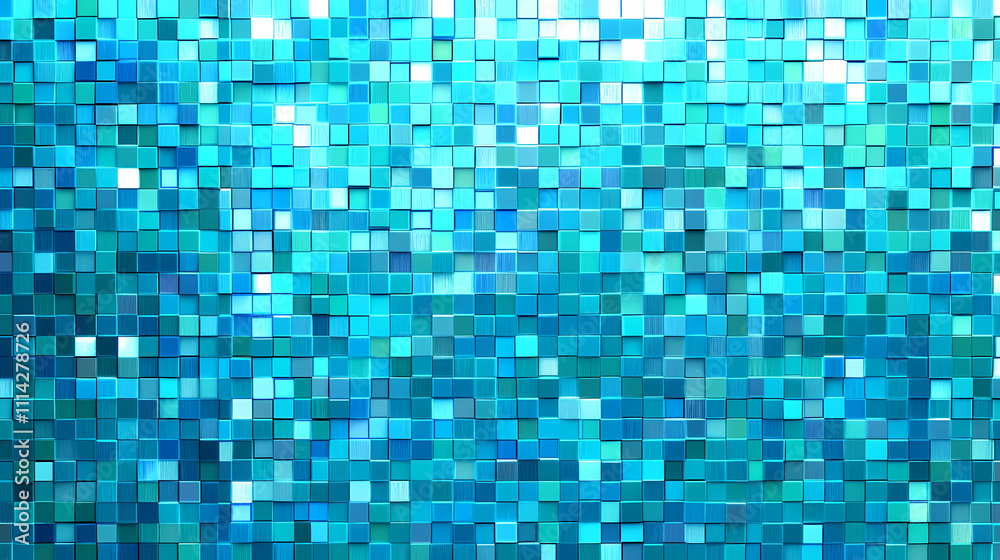 A mosaic pixel background with a mix of cool colors like blue, teal, and green. the refreshing hues and pixel arrangement create a calm and serene pattern. Mosaic. Illustration A mosaic pixel background with a mix of cool colors like blue, teal, and green. the refreshing hues and pixel arrangement create a calm and serene pattern. Mosaic. Illustration