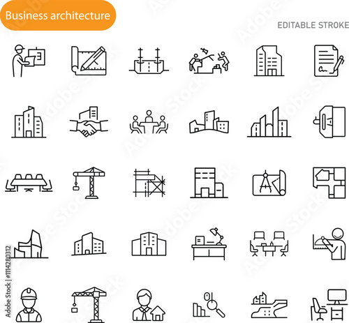 Business Architecture Icons Planning, Construction, and Management