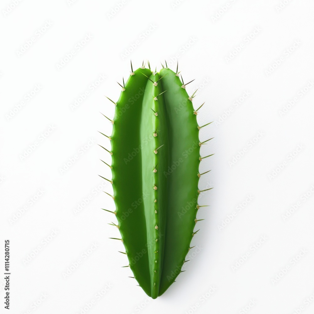 Naklejka premium A green cactus with many spines