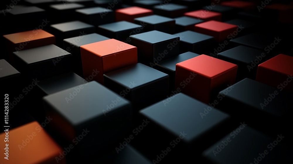 Matte-Finished Color Blocks Rising Against a Deep, Minimalist Background Matte-Finished Color Blocks Rising Against a Deep, Minimalist Background