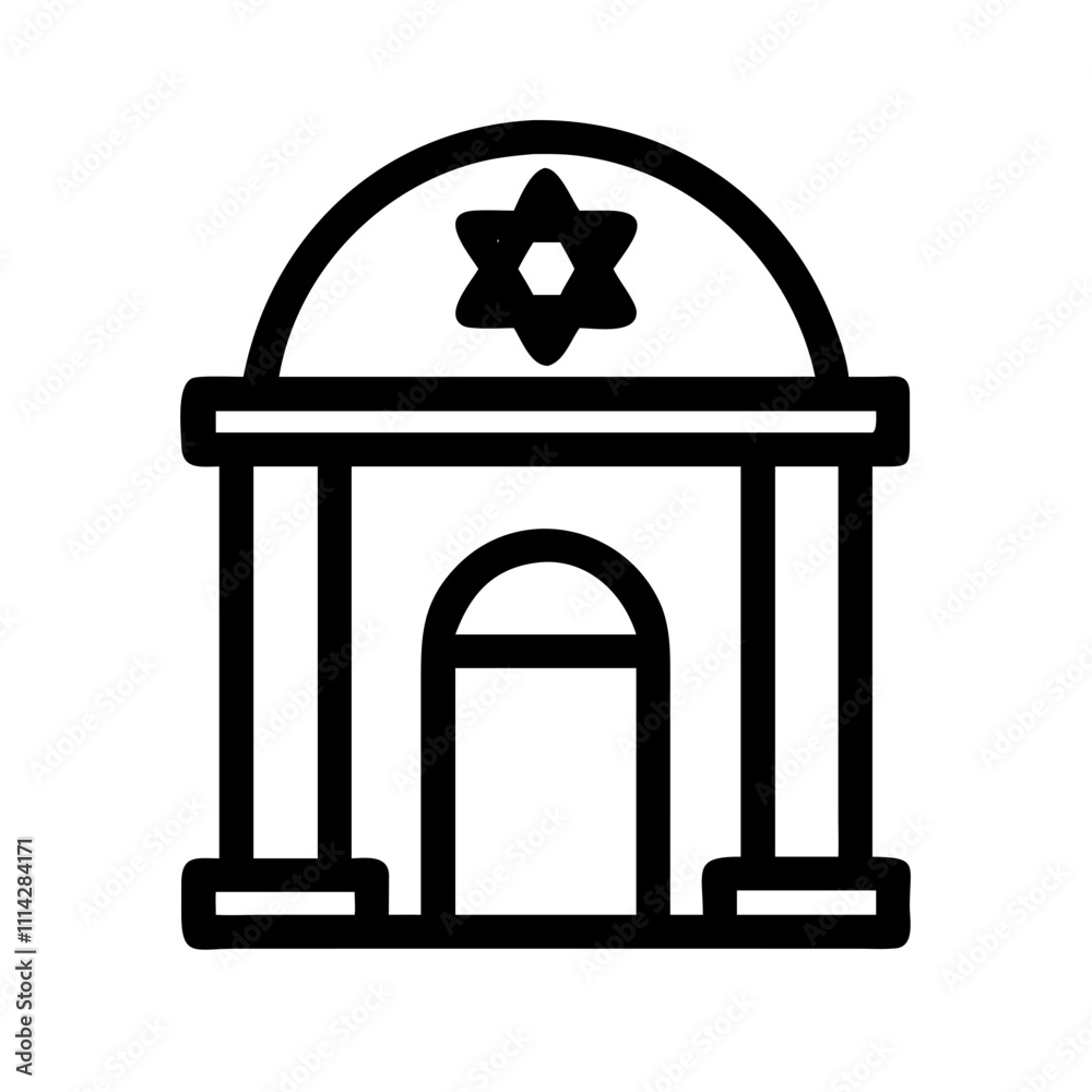 Synagogue with a prominent Star of David, representing Jewish identity. Synagogue with a prominent Star of David, representing Jewish identity.
