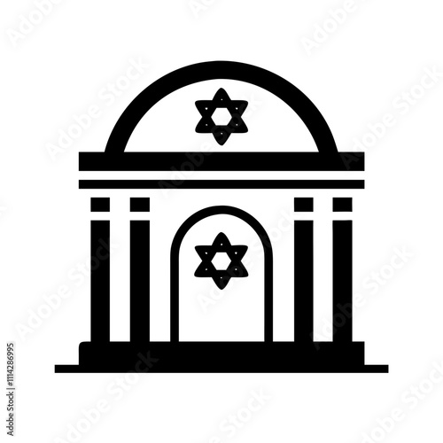 Vector of a modern synagogue in an urban setting, ideal for city-focused projects.