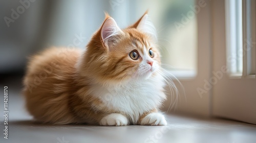 Wallpaper Mural Munchkin cute cat side view, long cat, in the house Torontodigital.ca