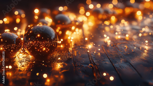 Golden Christmas Lights Bokeh