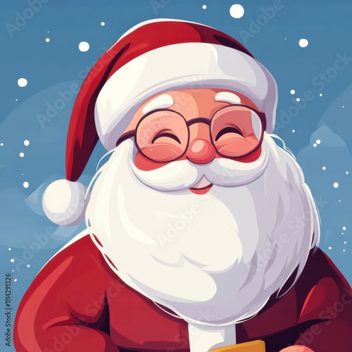 Jolly Santa Claus Christmas Illustration Cheerful Festive Season Greeting Card photo