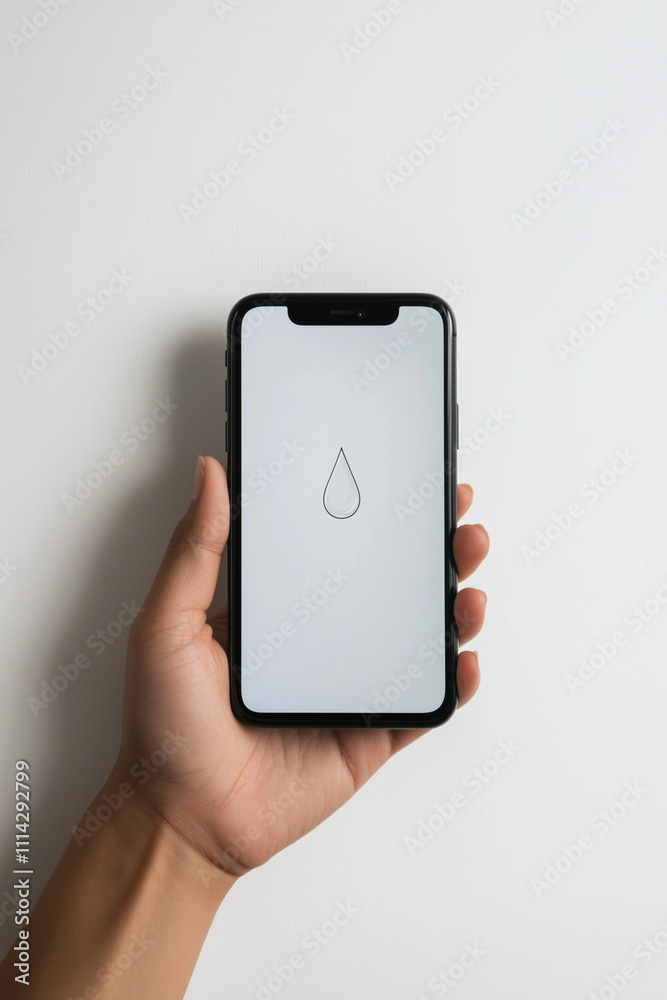A hand hold the phone with the emoji screen A hand hold the phone with the emoji screen