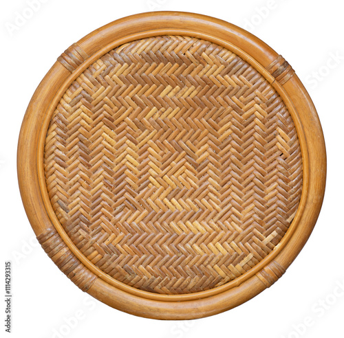 Seamless pattern or texture of woven rattan with rounded frame