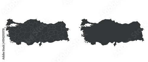 Turkey vector map isolated White background 