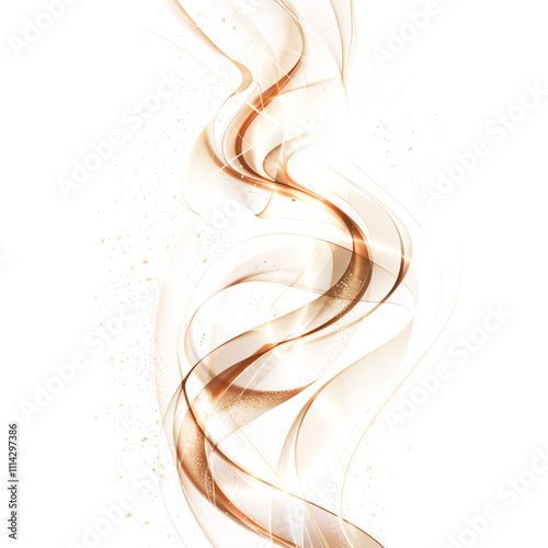 Abstract with golden fireworks isolated on white & transparent a background.