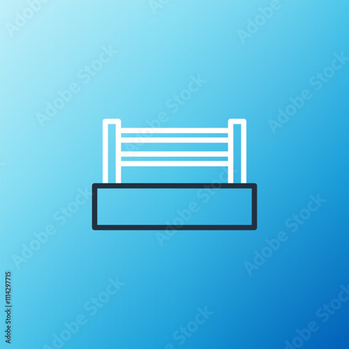 Line Boxing ring icon isolated on blue background. Colorful outline concept. Vector