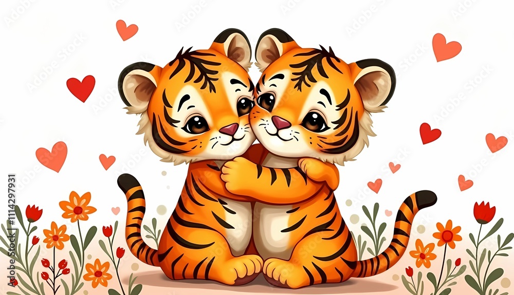 Fototapeta premium tiger of a grass