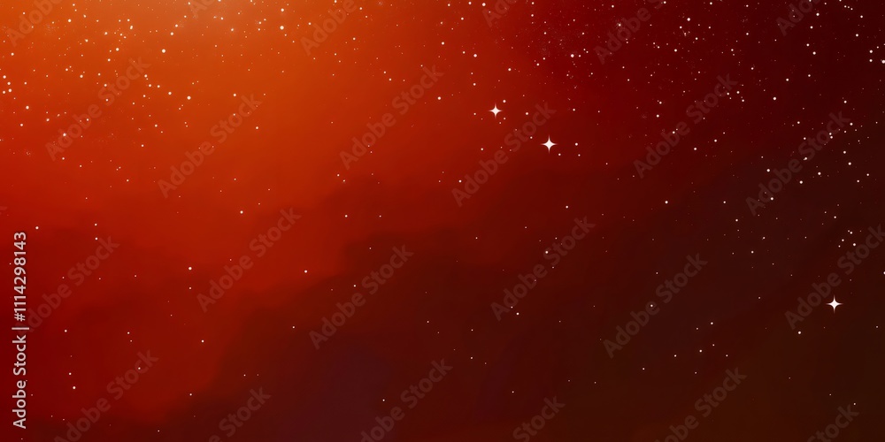 Vibrant stars illuminating a red nebula, forming a captivating cosmic cloud in the vastness of outer space Vibrant stars illuminating a red nebula, forming a captivating cosmic cloud in the vastness of outer space