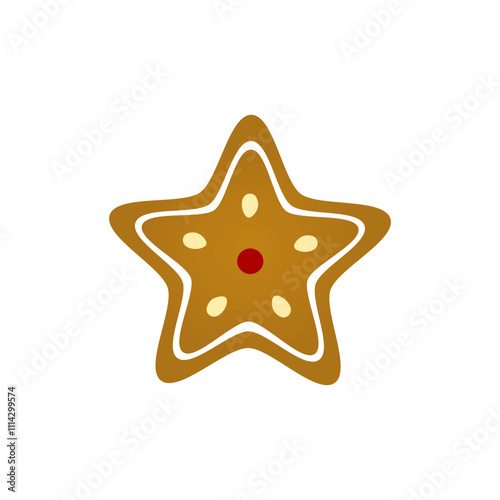 christmas star shaped gingerbread cookie