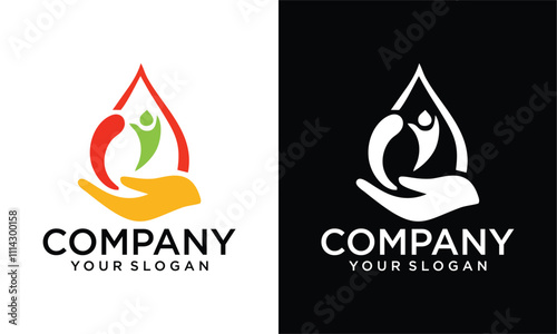 Creative People Blood  Care Logo Design