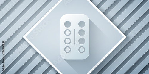 Paper cut Sedative pills icon isolated on grey background. Paper art style. Vector