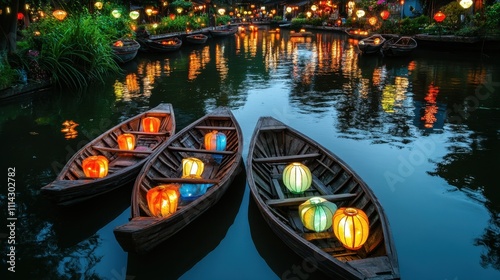 Traditional Wooden Boats on the Thu Bon River