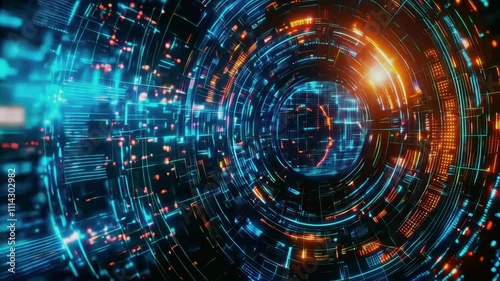 Wallpaper Mural Digital Dark Glowing Abstract Background with Futuristic Patterns and Vibrant Lights new beautiful stock video footage animation AI Torontodigital.ca