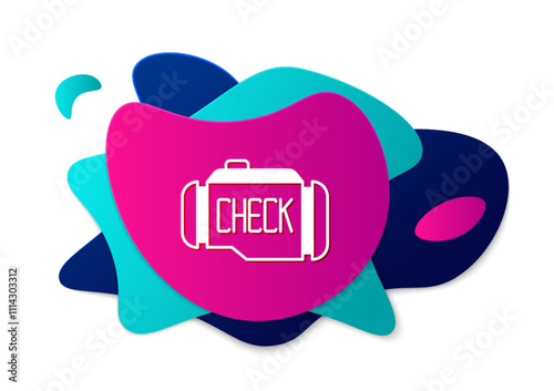 Color Check engine icon isolated on white background. Abstract banner with liquid shapes. Vector