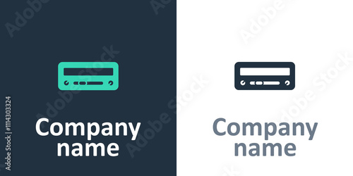Logotype Car audio icon isolated on white background. Fm radio car audio icon. Logo design template element. Vector