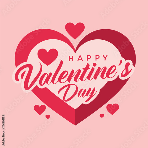 Valentines day background design with heart pattern and typography of happy valentines day text. Vector illustration. Wallpaper, flyers, invitation, posters, brochure, banner, shop entrance.