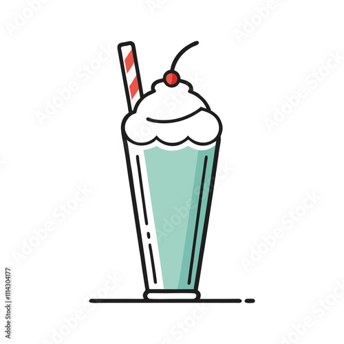 Chocolate Milkshake Vector - Delicious Dessert Beverage Illustration for Modern Food Designs