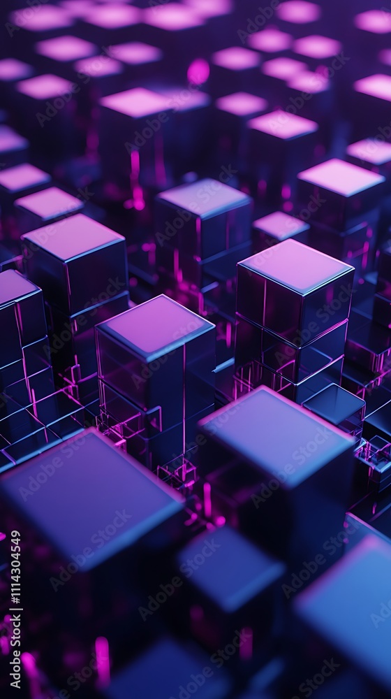 Futuristic 3D Geometric Shapes Against a High-Tech Grid Background Futuristic 3D Geometric Shapes Against a High-Tech Grid Background